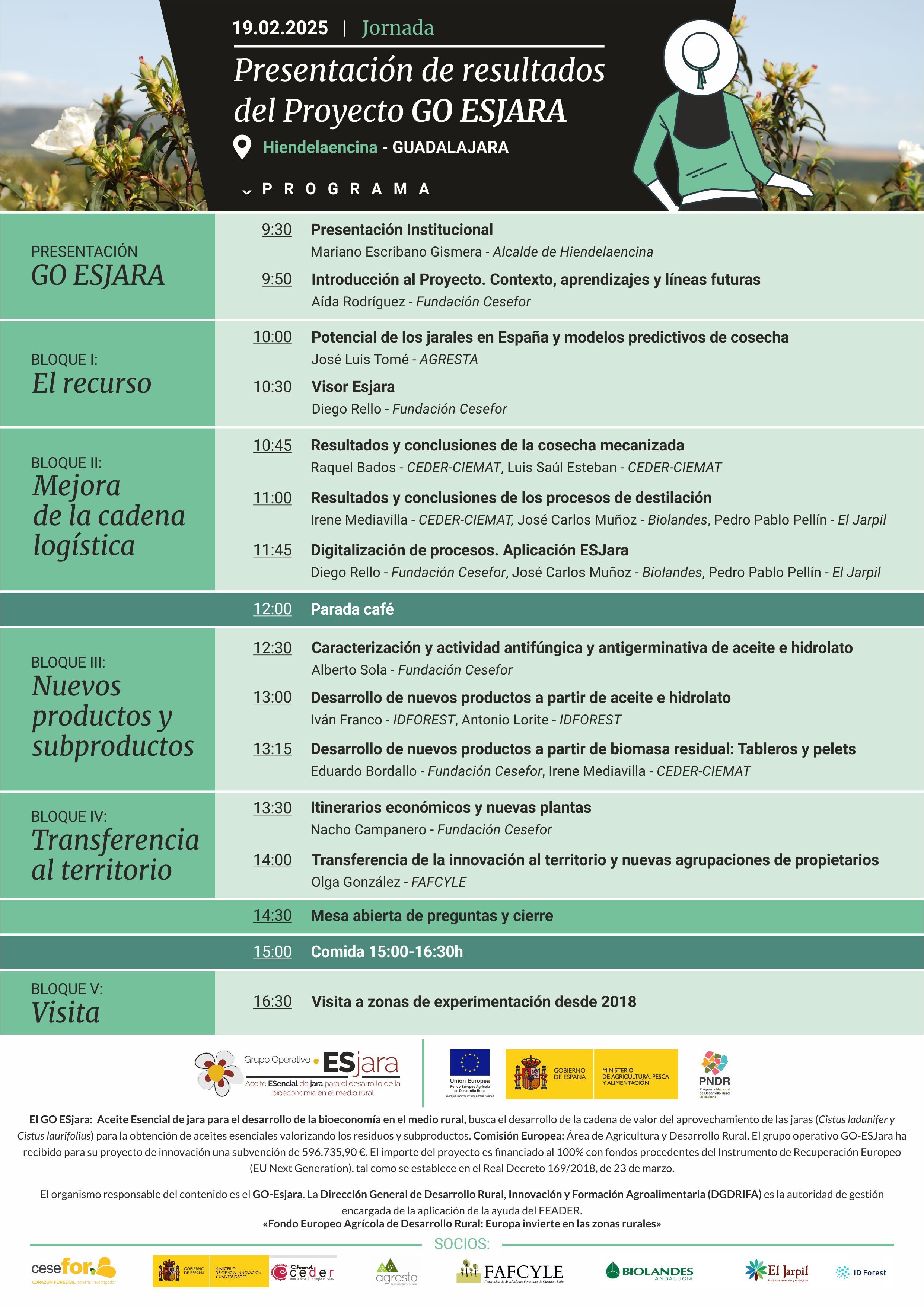 Programa Jornada Final ESjara-Hiendelaencina (Guadalajara) 19 febrero 2025